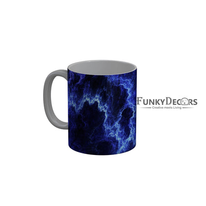 FunkyDecors Blue Marble Pattern Ceramic Coffee Mug