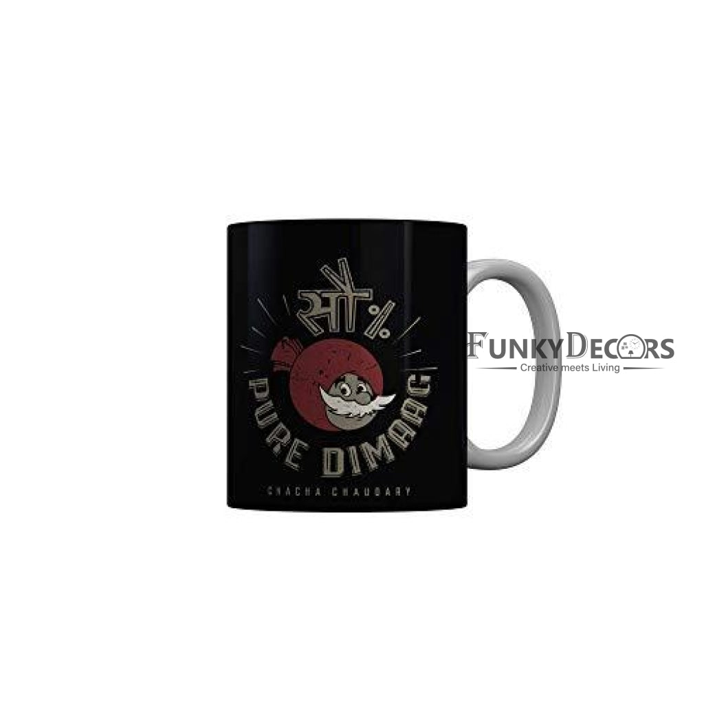 Funkydecors Chacha Choudhary Comic Cartoon Ceramic Mug 350 Ml Multicolor Mugs