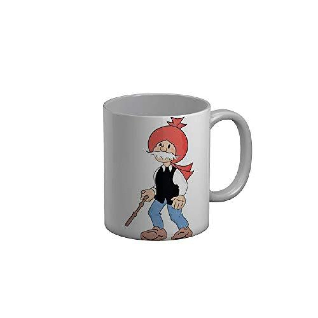 Funkydecors Chacha Choudhary Comic Cartoon Ceramic Mug 350 Ml Multicolor Mugs