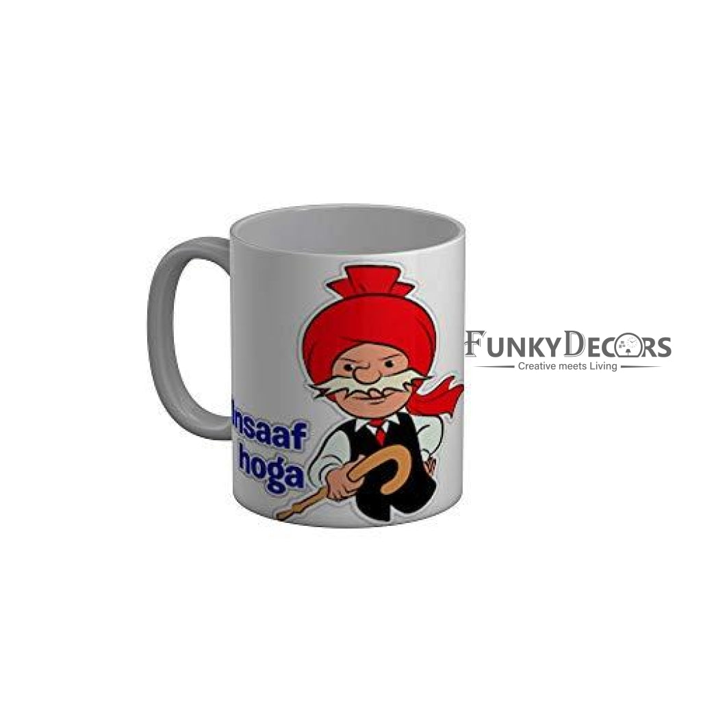 Funkydecors Chacha Choudhary Comic Cartoon Ceramic Mug 350 Ml Multicolor Mugs