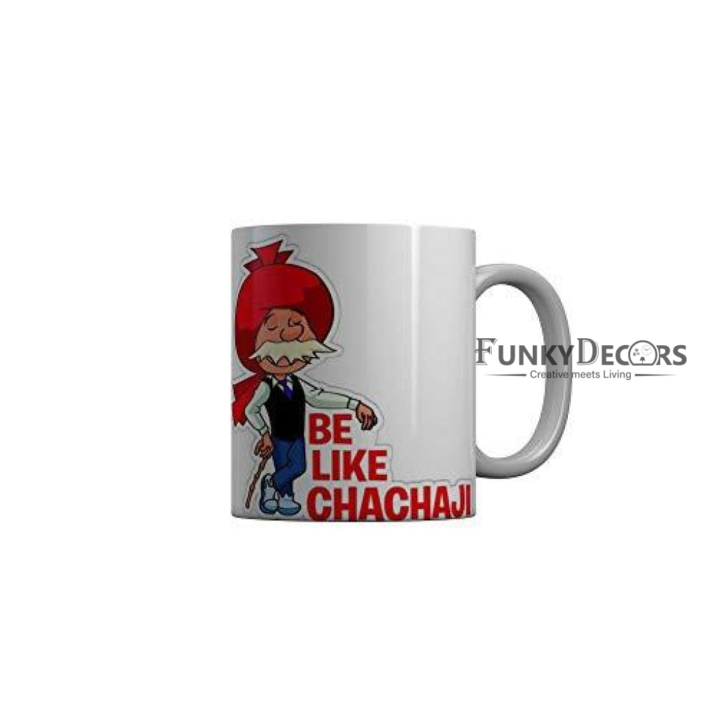 Funkydecors Chacha Choudhary Comic Cartoon Ceramic Mug 350 Ml Multicolor Mugs