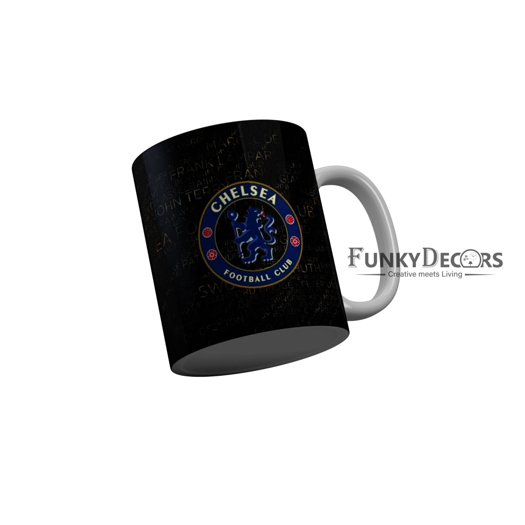 FunkyDecors Chelsea Football Club Black Ceramic Coffee Mug
