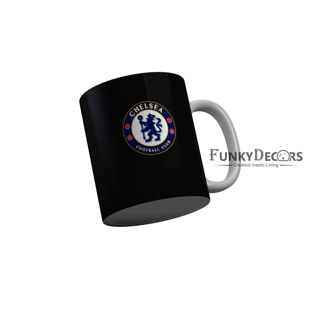 FunkyDecors Chelsea Football Club Black Ceramic Coffee Mug