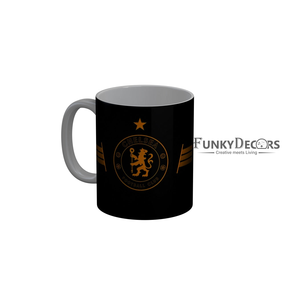 FunkyDecors Chelsea Football Club Black Ceramic Coffee Mug