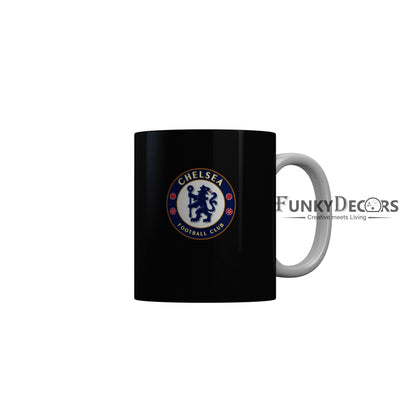 FunkyDecors Chelsea Football Club Black Ceramic Coffee Mug