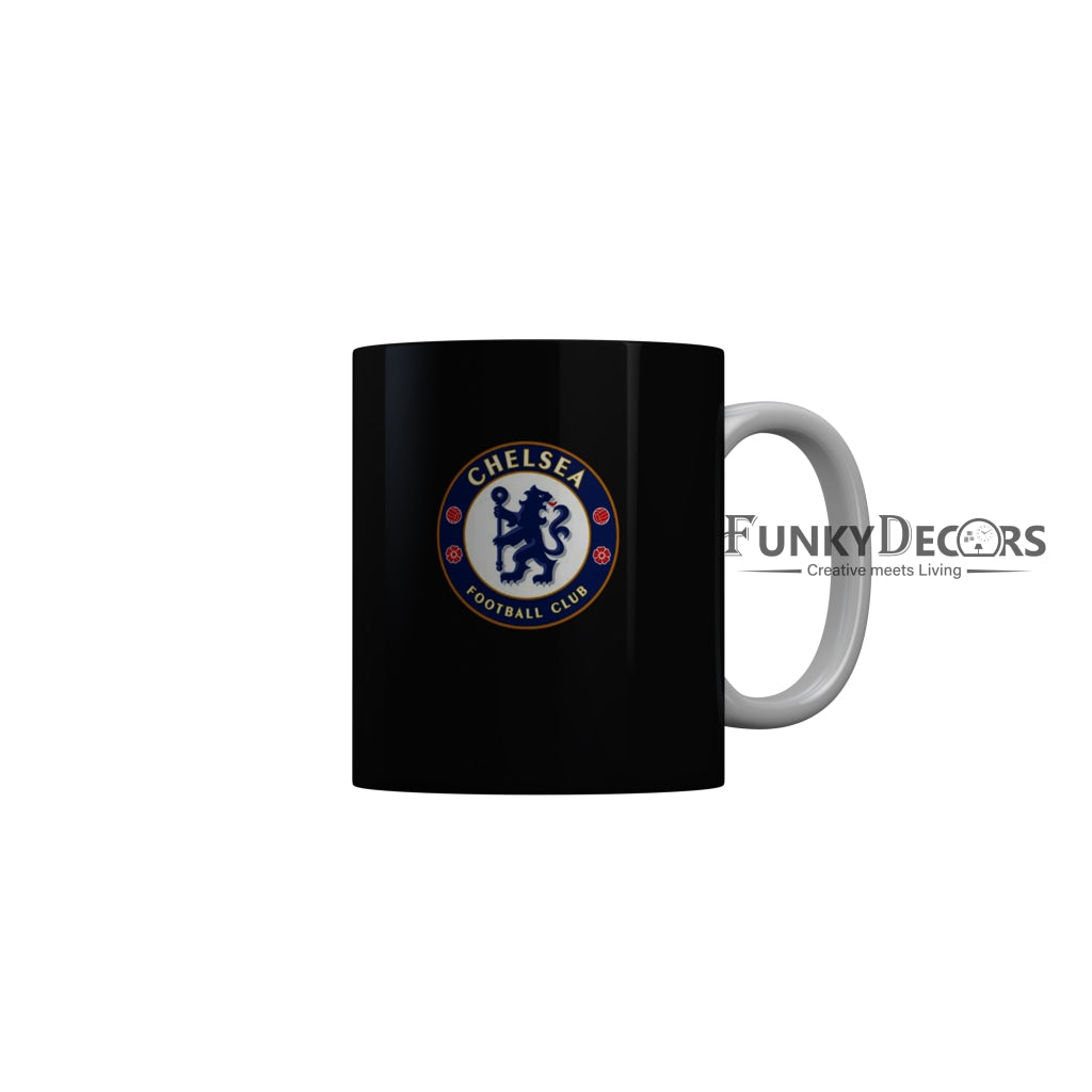 FunkyDecors Chelsea Football Club Black Ceramic Coffee Mug