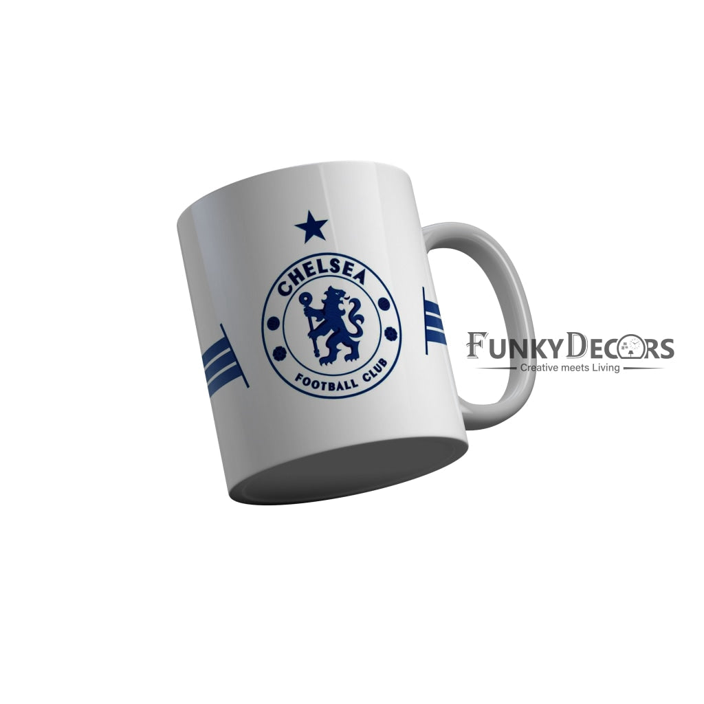 FunkyDecors Chelsea Football Club White Ceramic Coffee Mug