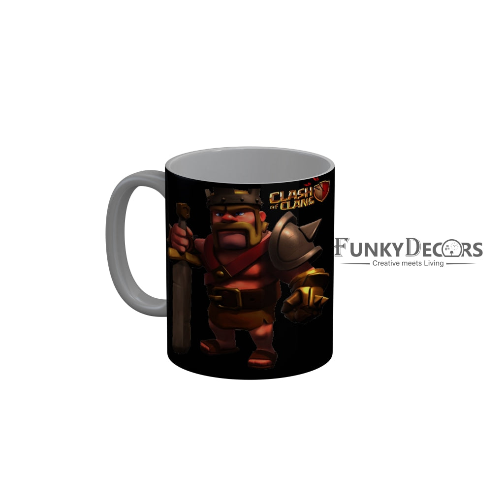 FunkyDecors Clash of Clans Black Ceramic Coffee Mug, 350 ml