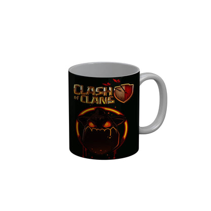 FunkyDecors Clash Of Clans Black Ceramic Coffee Mug, 350 ml
