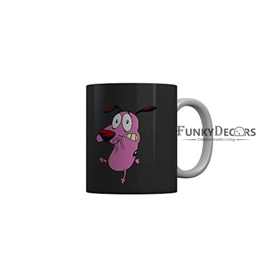 Funkydecors Courage The Cowardly Dog Cartoon Ceramic Mug 350 Ml Multicolor Mugs