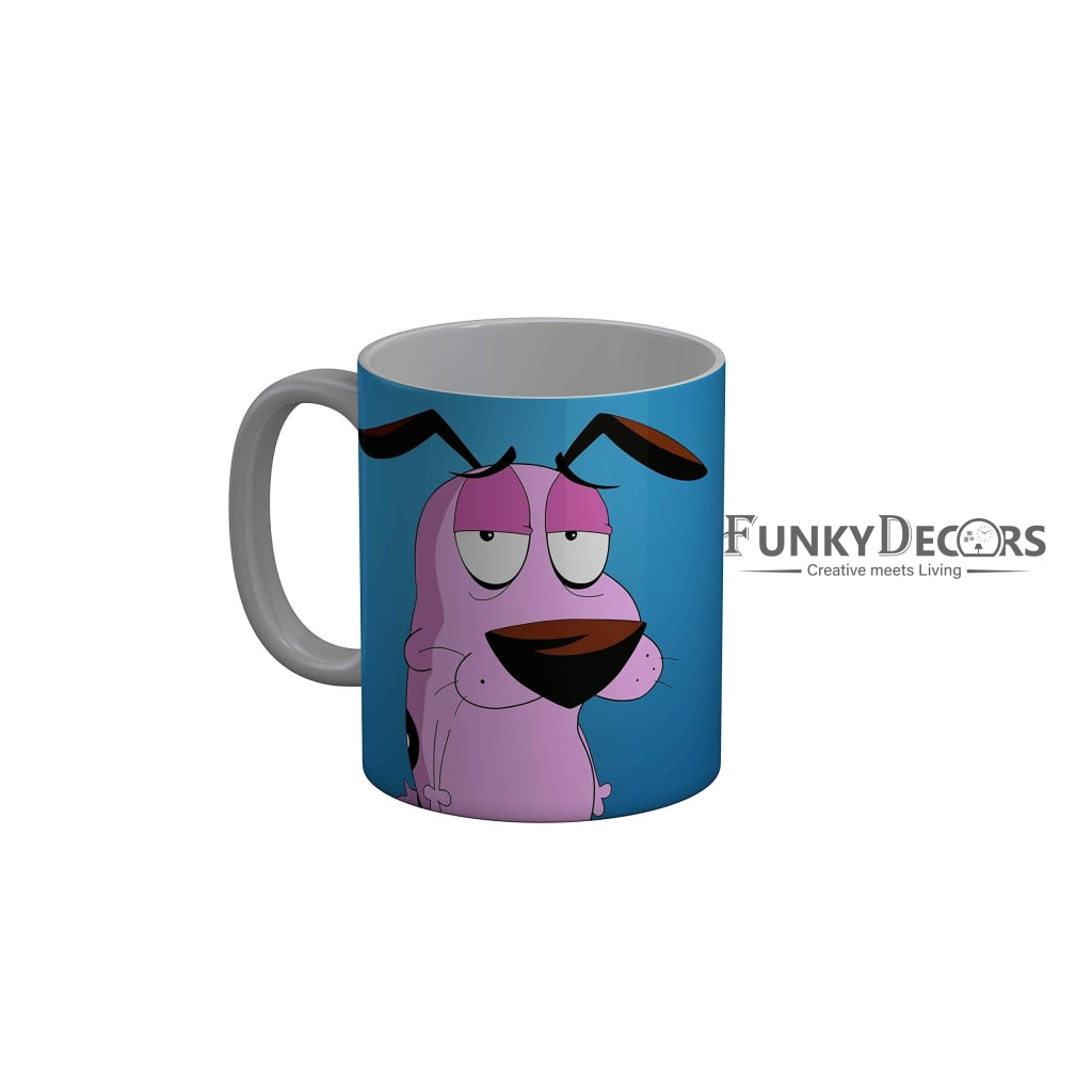Funkydecors Courage The Cowardly Dog Cartoon Ceramic Mug 350 Ml Multicolor Mugs