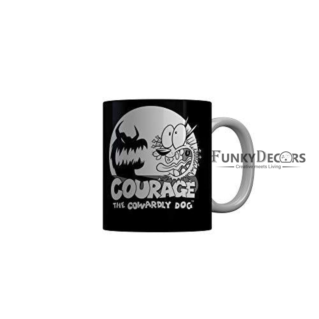 Funkydecors Courage The Cowardly Dog Cartoon Ceramic Mug 350 Ml Multicolor Mugs