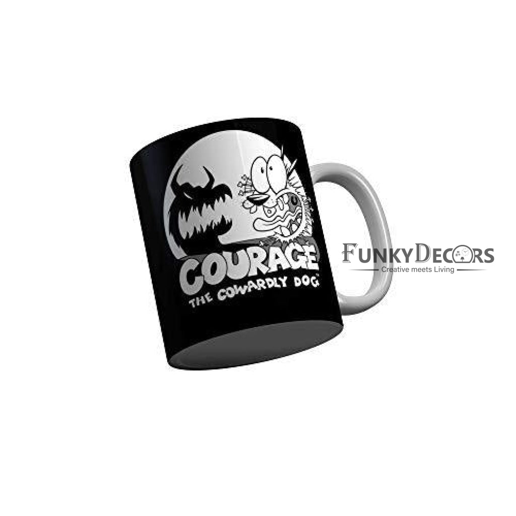 Funkydecors Courage The Cowardly Dog Cartoon Ceramic Mug 350 Ml Multicolor Mugs