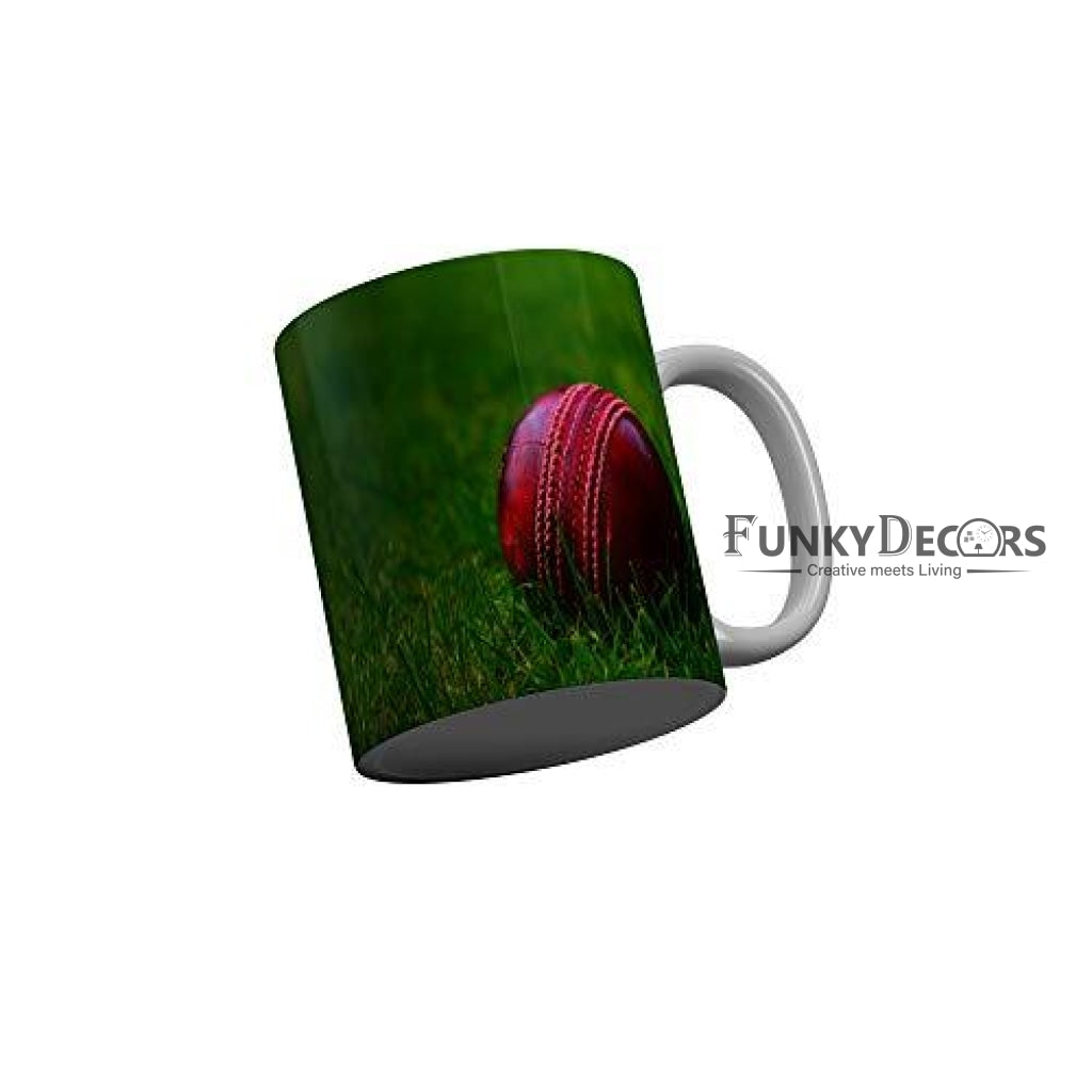 Funkydecors Cricket Ball Ceramic Mug 350 Ml Multicolor Mugs