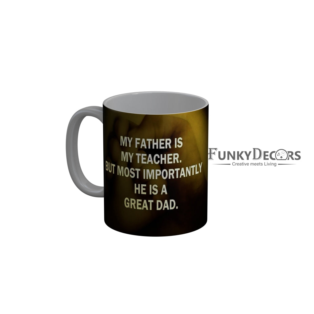 FunkyDecors Dad Birthday Father Day World Greatest Dad Ceramic Coffee Mug