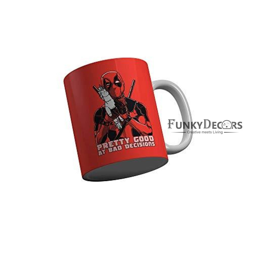 Funkydecors Deadpool Cartoon Ceramic Mug 350 Ml Multicolor Mugs