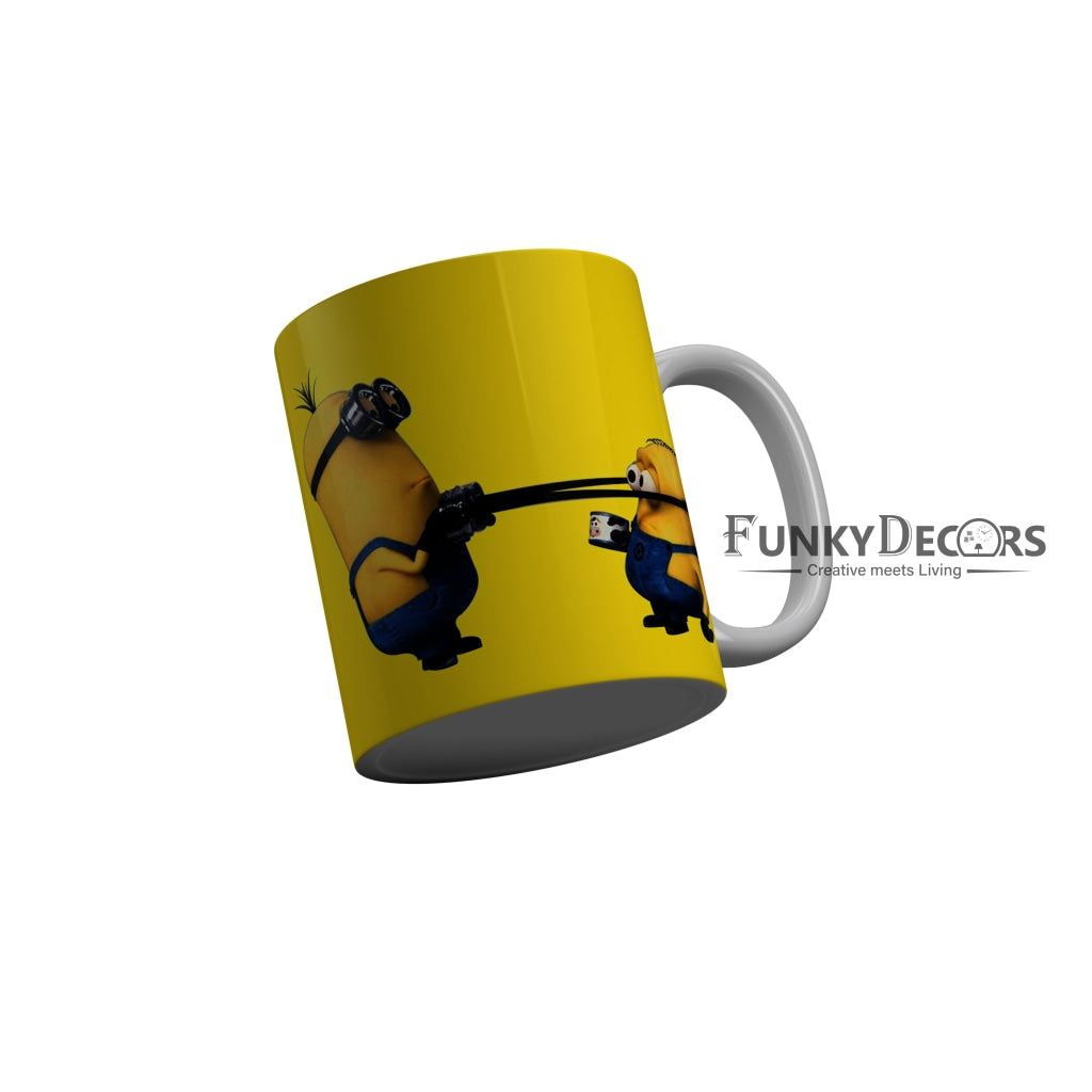 FunkyDecors Funny Cute Minion Ceramic Coffee Mug, 350 ml