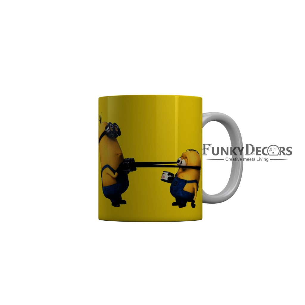 FunkyDecors Funny Cute Minion Ceramic Coffee Mug, 350 ml