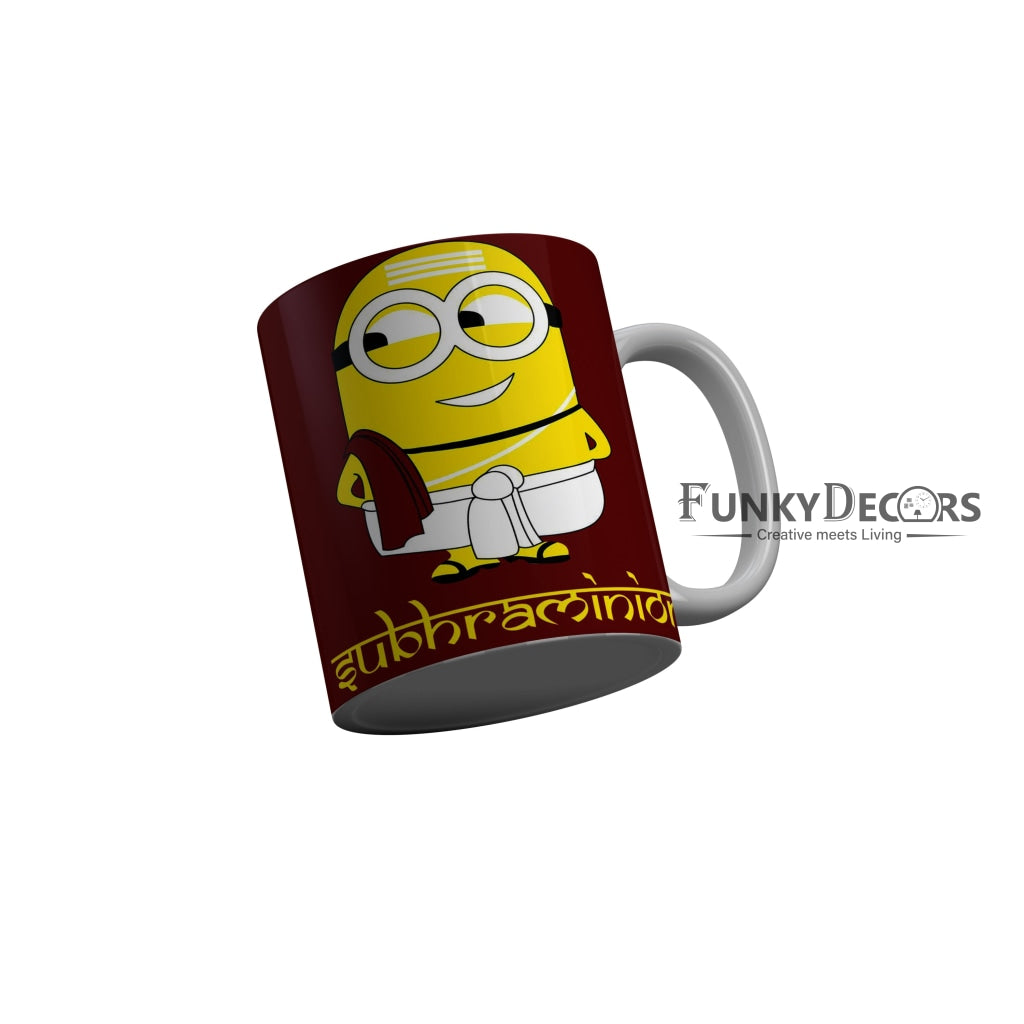 FunkyDecors Funny Cute Minion Ceramic Coffee Mug, 350 ml