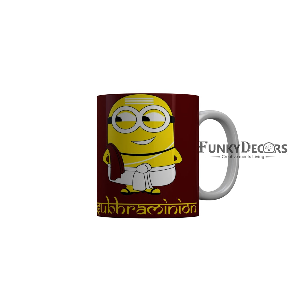 FunkyDecors Funny Cute Minion Ceramic Coffee Mug, 350 ml