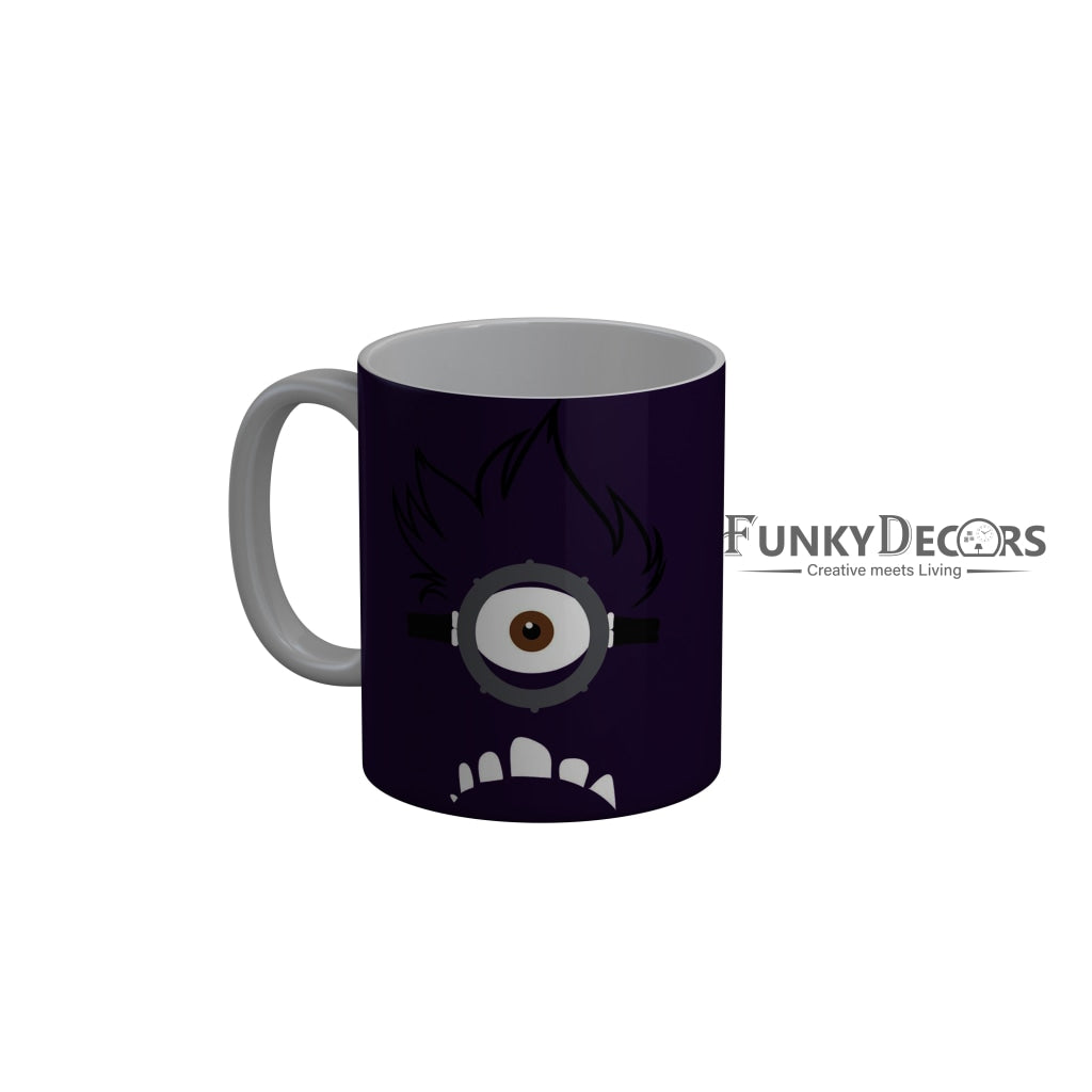 FunkyDecors Funny Minion Purple Ceramic Coffee Mug, 350 ml