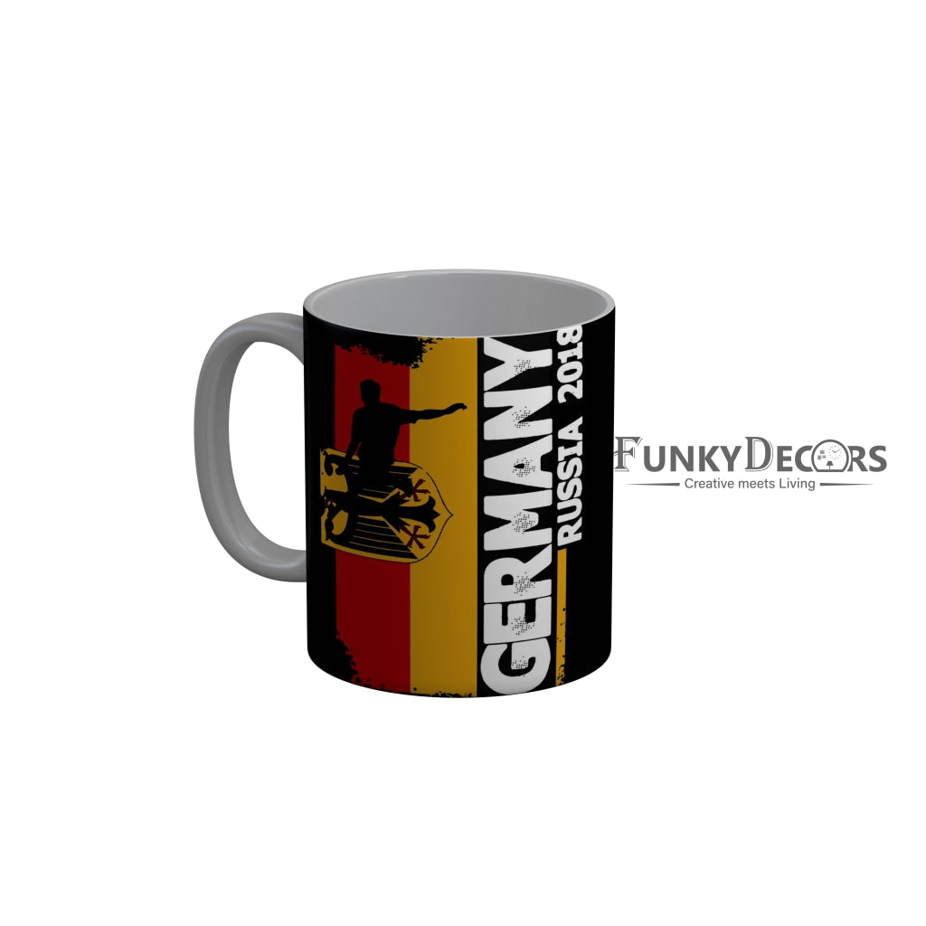 FunkyDecors Germany Russia 208 Black Quotes Ceramic Coffee Mug, 350 ml
