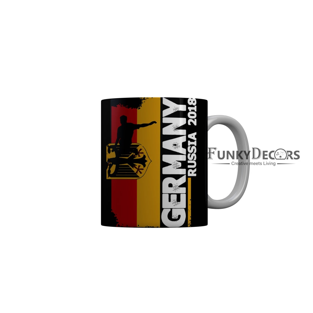FunkyDecors Germany Russia 208 Black Quotes Ceramic Coffee Mug, 350 ml