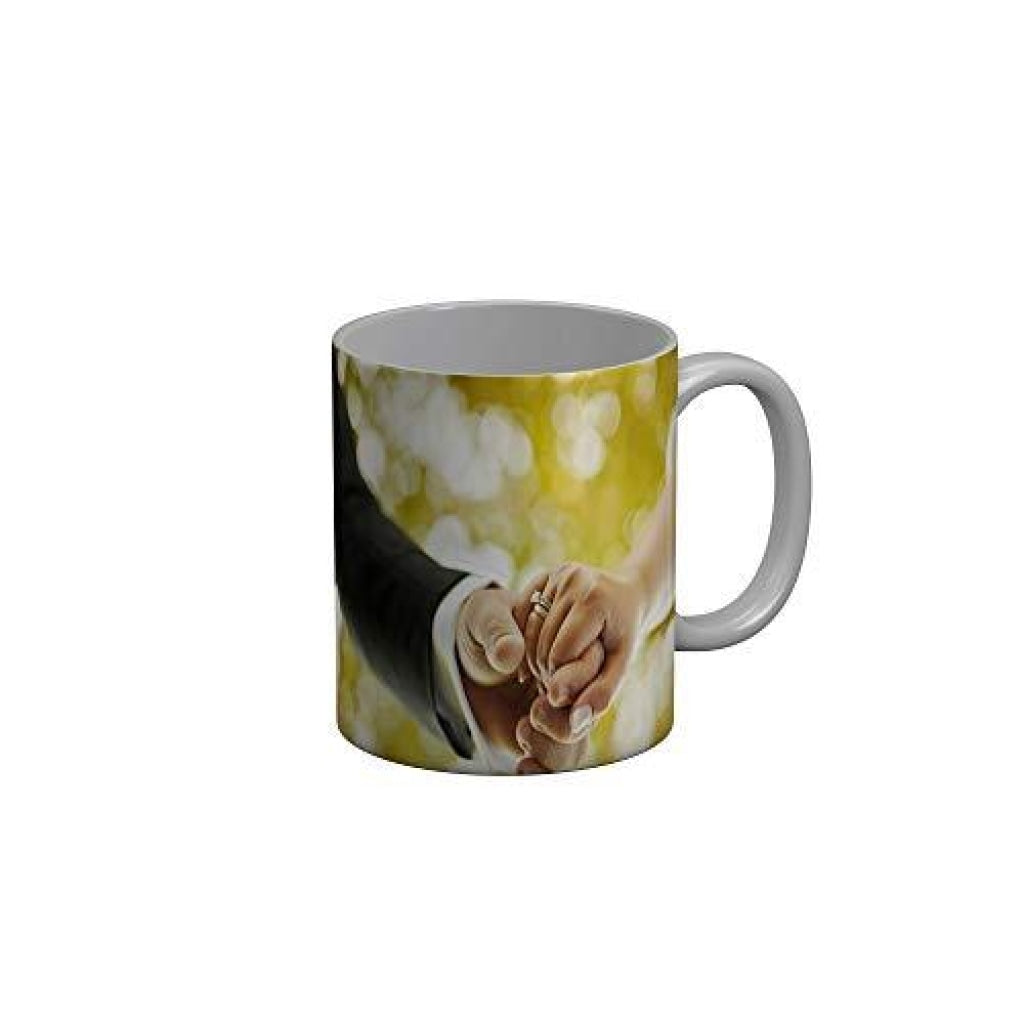 Funkydecors Happy 1St Anniversary Ceramic Mug 350 Ml Multicolor Mugs