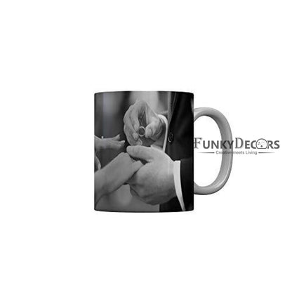 Funkydecors Happy 1St Anniversary Ceramic Mug 350 Ml Multicolor Mugs