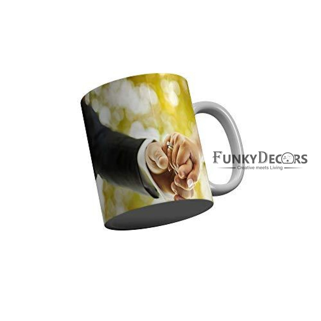 Funkydecors Happy 1St Anniversary Ceramic Mug 350 Ml Multicolor Mugs