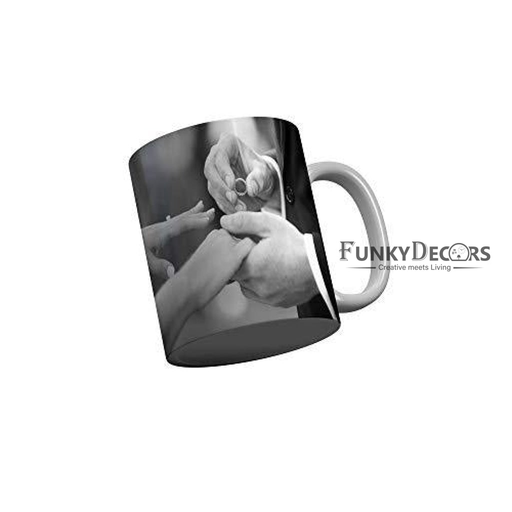 Funkydecors Happy 1St Anniversary Ceramic Mug 350 Ml Multicolor Mugs
