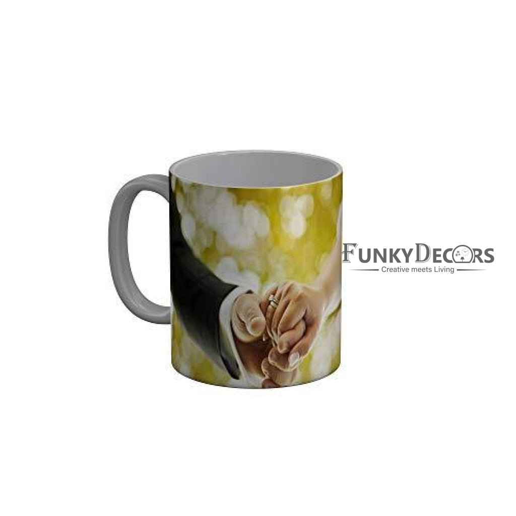 Funkydecors Happy 1St Anniversary Ceramic Mug 350 Ml Multicolor Mugs