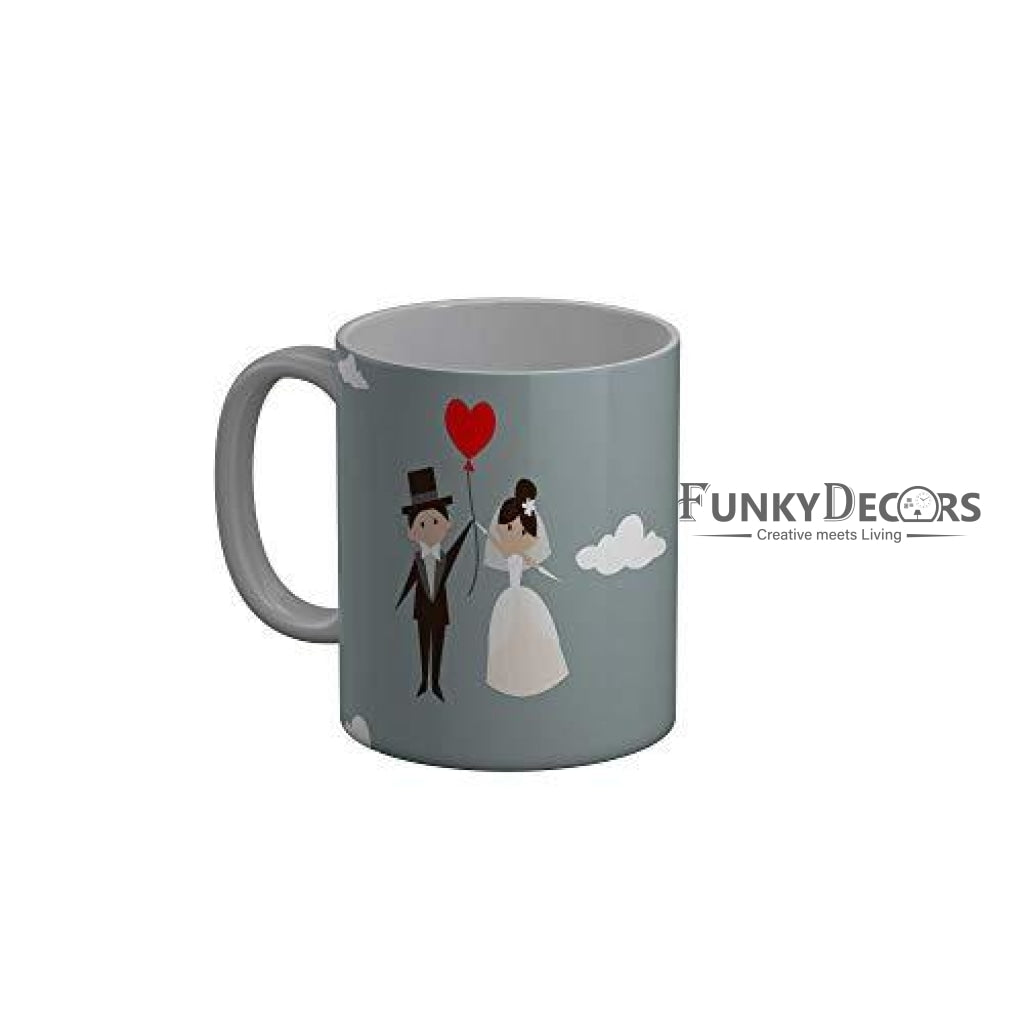 Funkydecors Happy Anniversary Ceramic Mug 350 Ml Multicolor Mugs