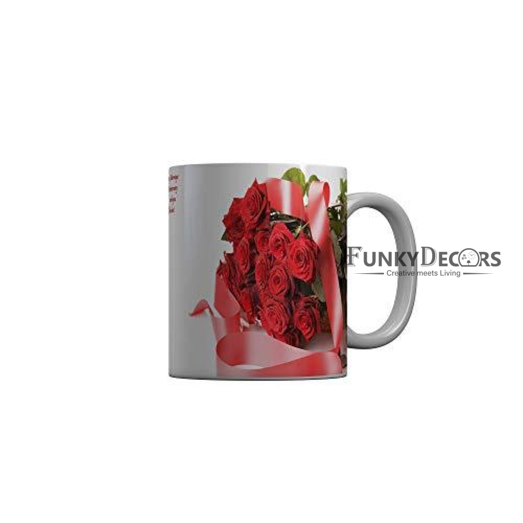Funkydecors Happy Anniversary Ceramic Mug 350 Ml Multicolor Mugs