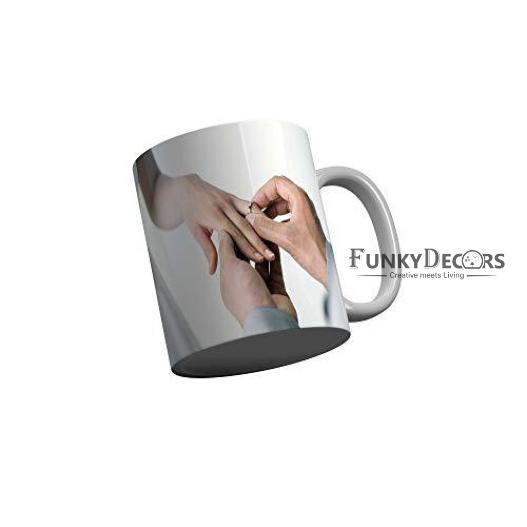 Funkydecors Happy Anniversary Ceramic Mug 350 Ml Multicolor Mugs