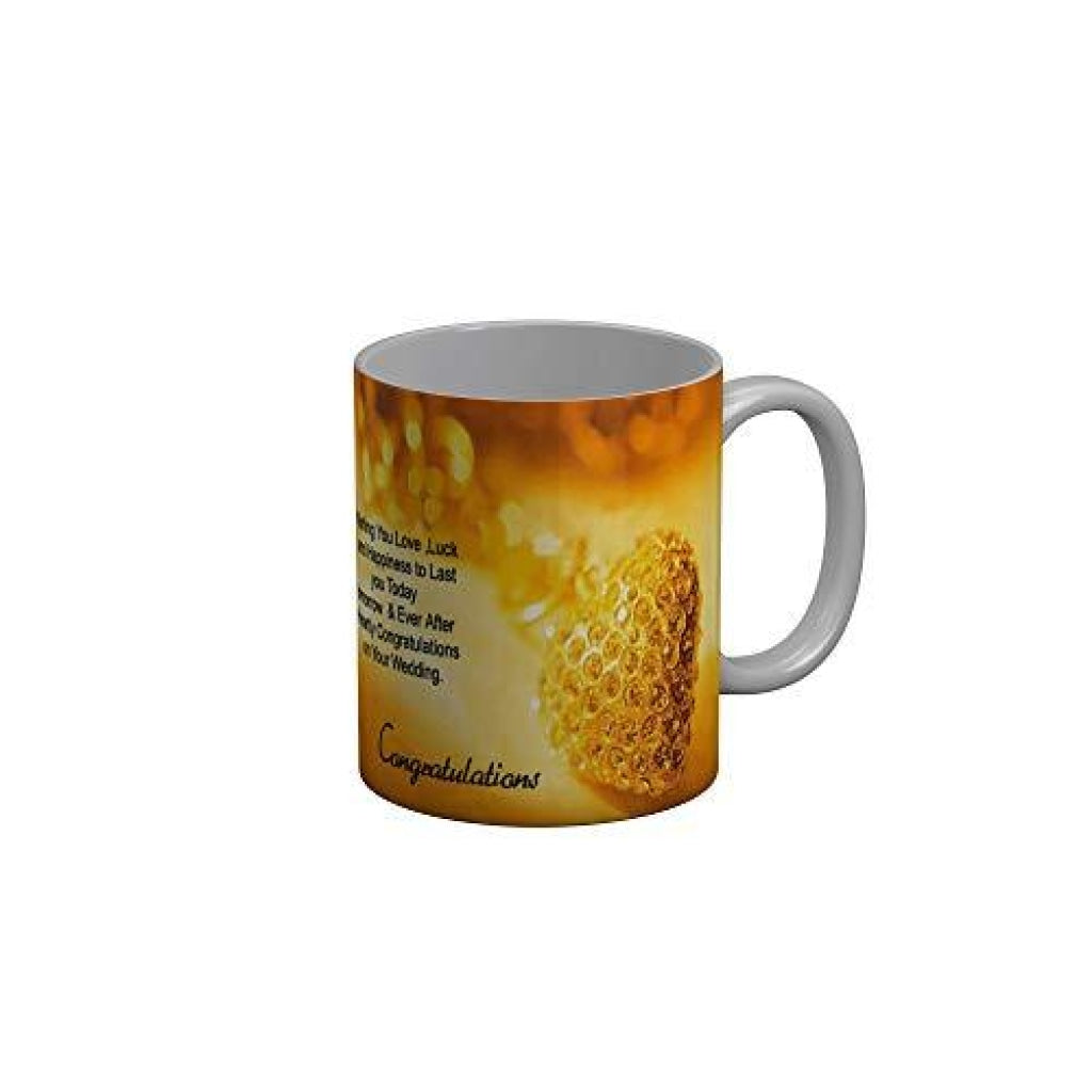 Funkydecors Happy Anniversary Ceramic Mug 350 Ml Multicolor Mugs