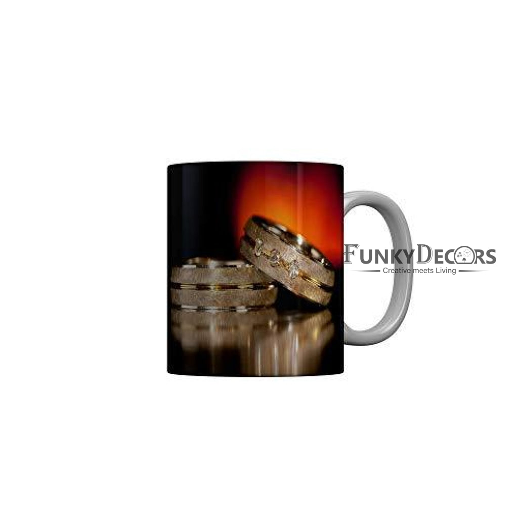 Funkydecors Happy Anniversary Ceramic Mug 350 Ml Multicolor Mugs