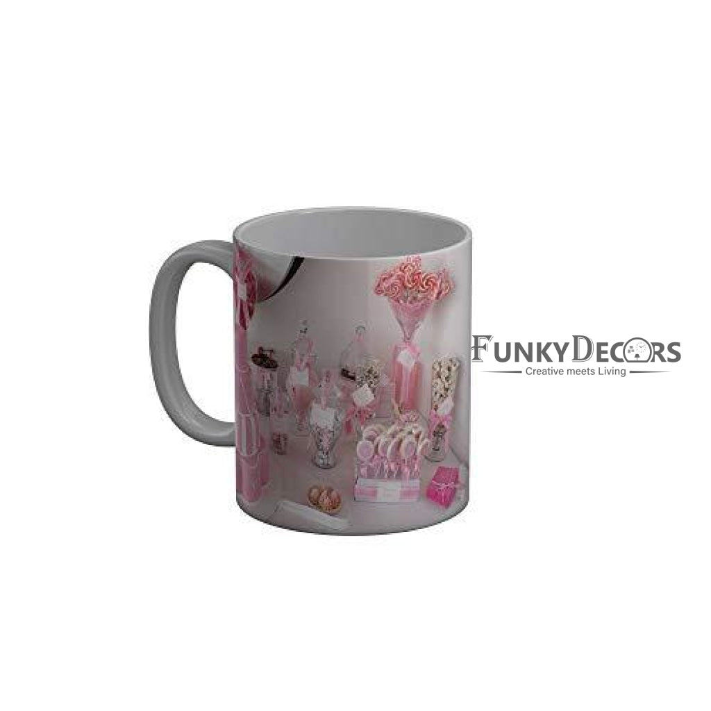 Funkydecors Happy Anniversary Ceramic Mug 350 Ml Multicolor Mugs
