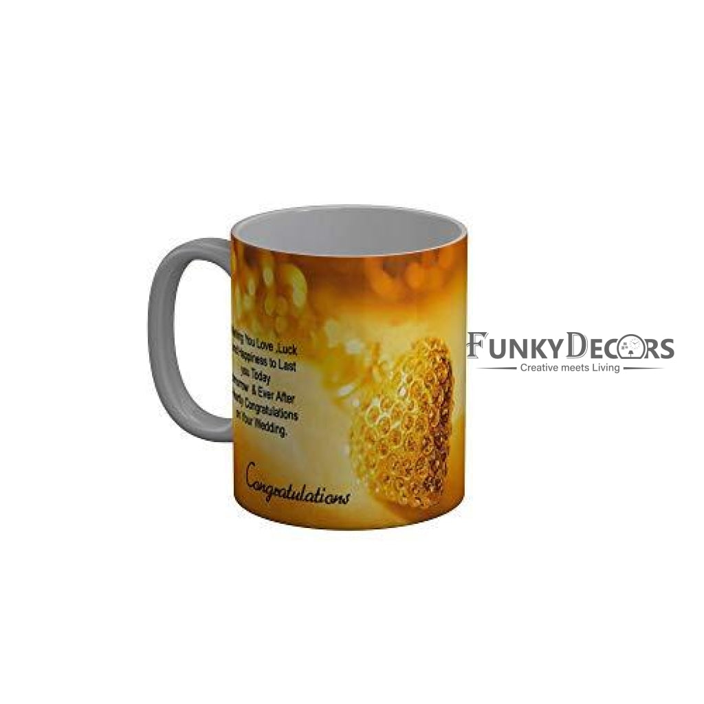 Funkydecors Happy Anniversary Ceramic Mug 350 Ml Multicolor Mugs