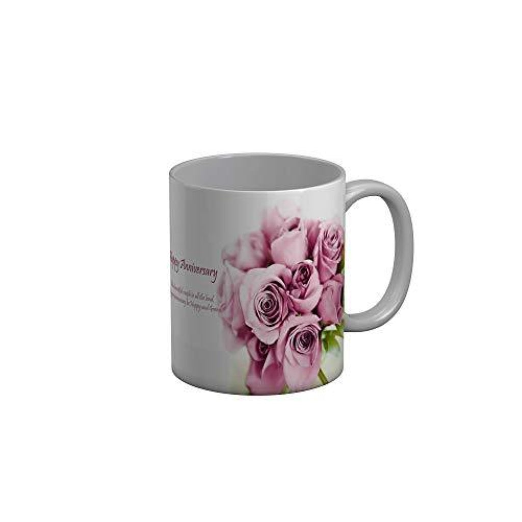 Funkydecors Happy Anniversary Ceramic Mug 350 Ml Multicolor Mugs