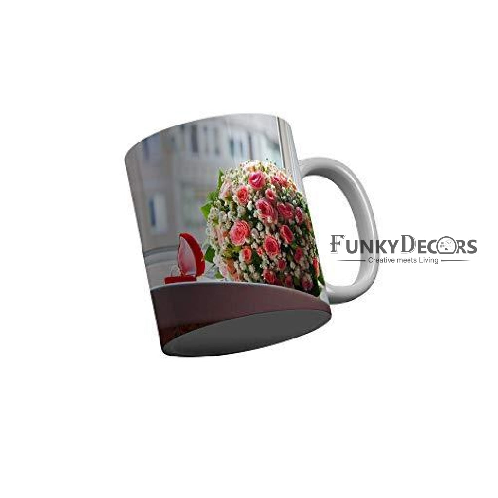 Funkydecors Happy Anniversary Ceramic Mug 350 Ml Multicolor Mugs