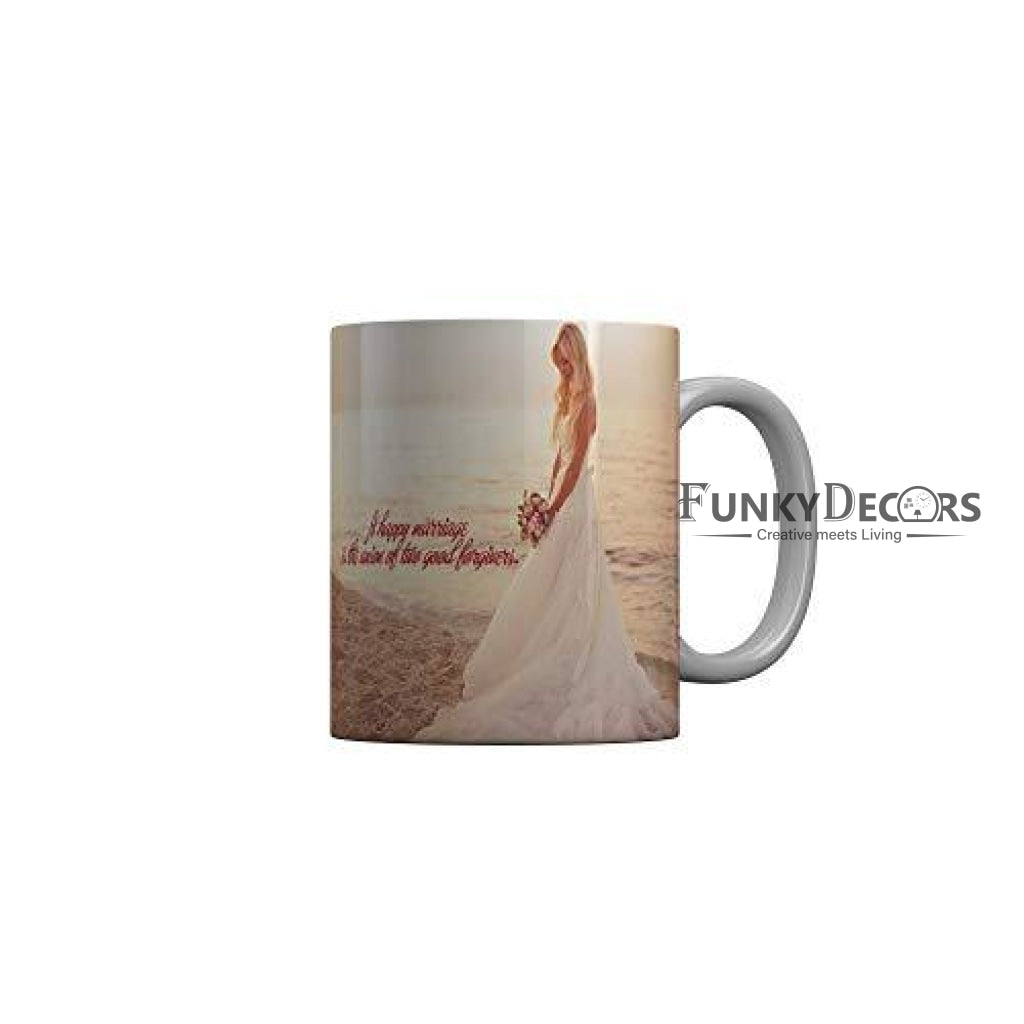 Funkydecors Happy Anniversary Ceramic Mug 350 Ml Multicolor Mugs