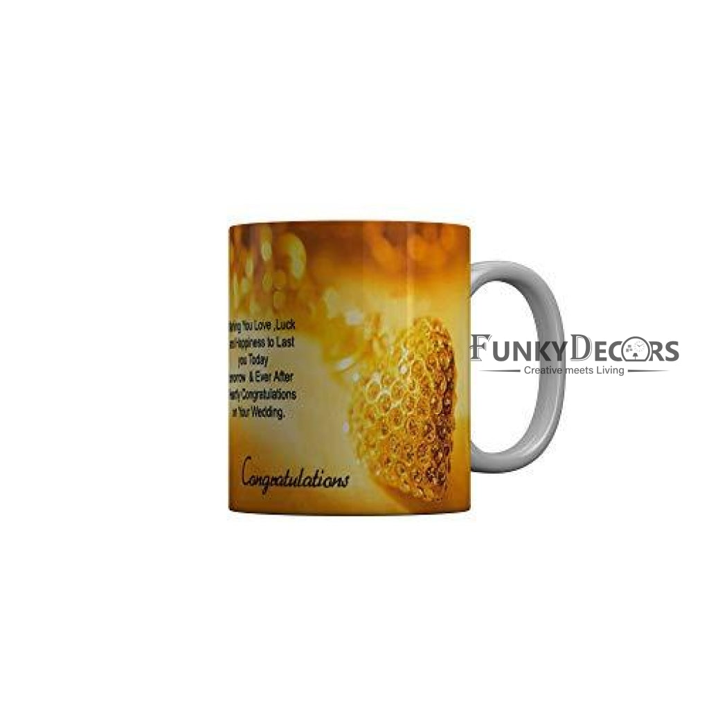 Funkydecors Happy Anniversary Ceramic Mug 350 Ml Multicolor Mugs