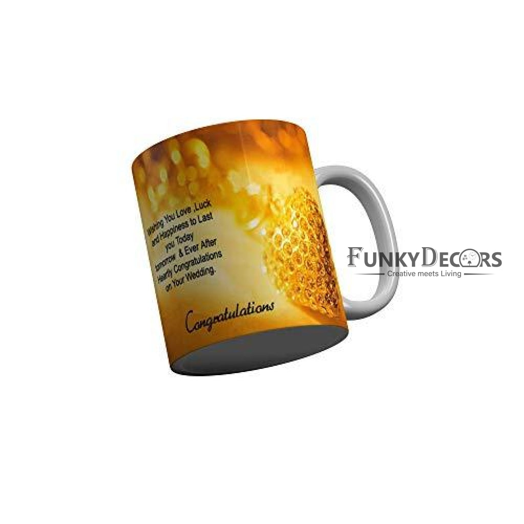 Funkydecors Happy Anniversary Ceramic Mug 350 Ml Multicolor Mugs