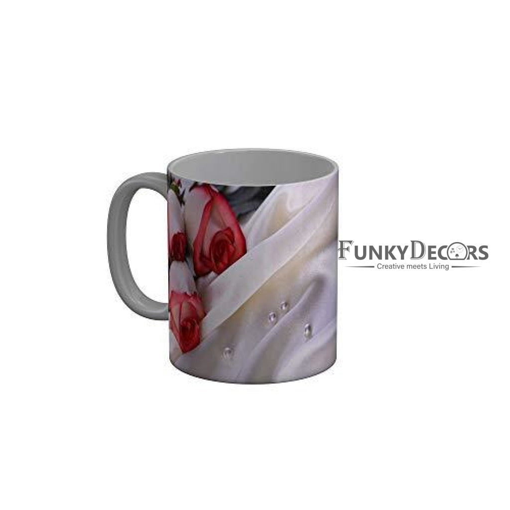 Funkydecors Happy Anniversary Ceramic Mug 350 Ml Multicolor Mugs