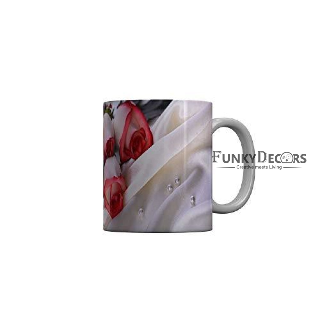 Funkydecors Happy Anniversary Ceramic Mug 350 Ml Multicolor Mugs
