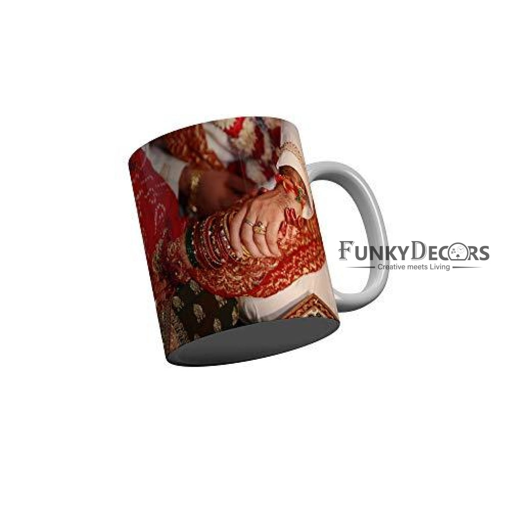Funkydecors Happy Anniversary Ceramic Mug 350 Ml Multicolor Mugs