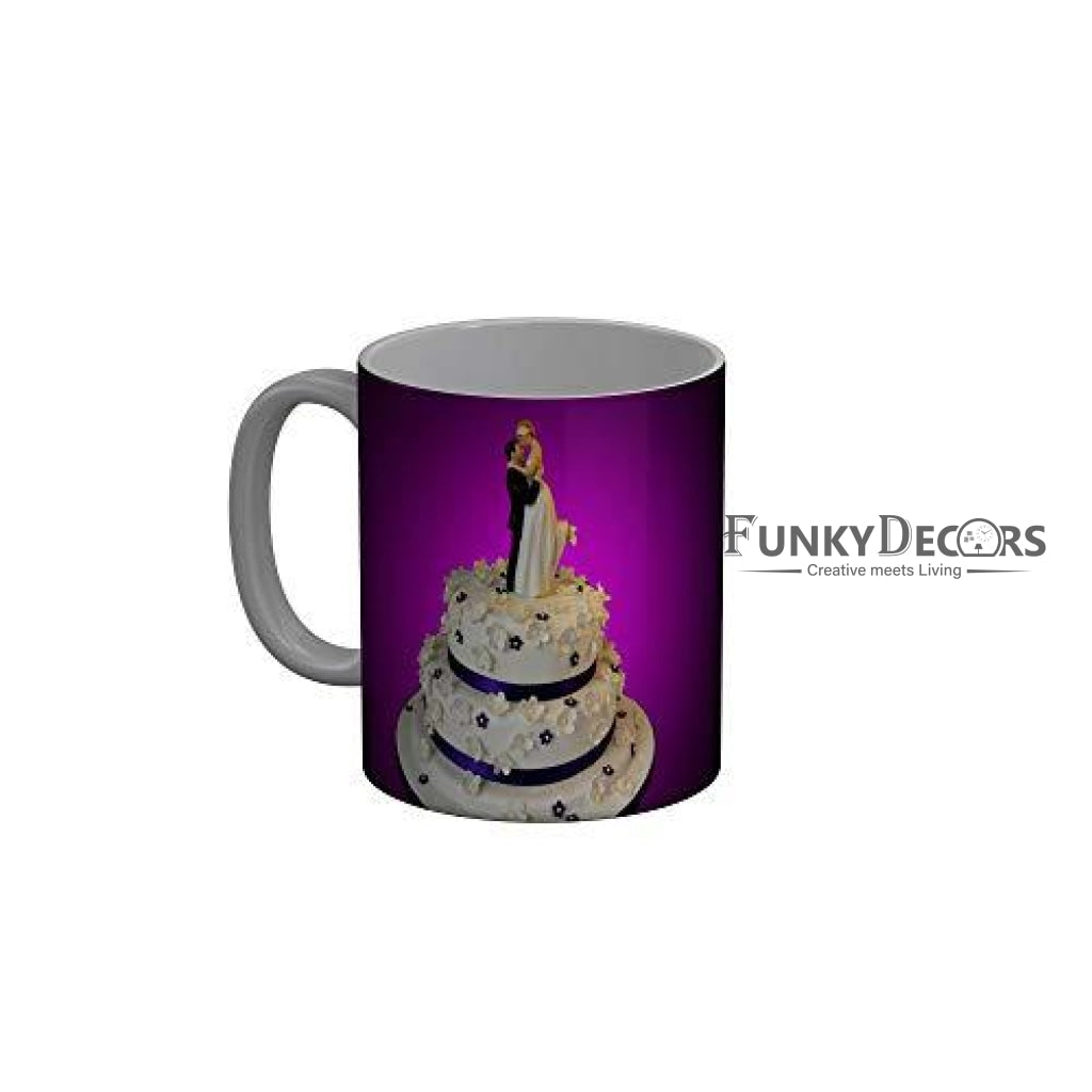 Funkydecors Happy Anniversary Ceramic Mug 350 Ml Multicolor Mugs