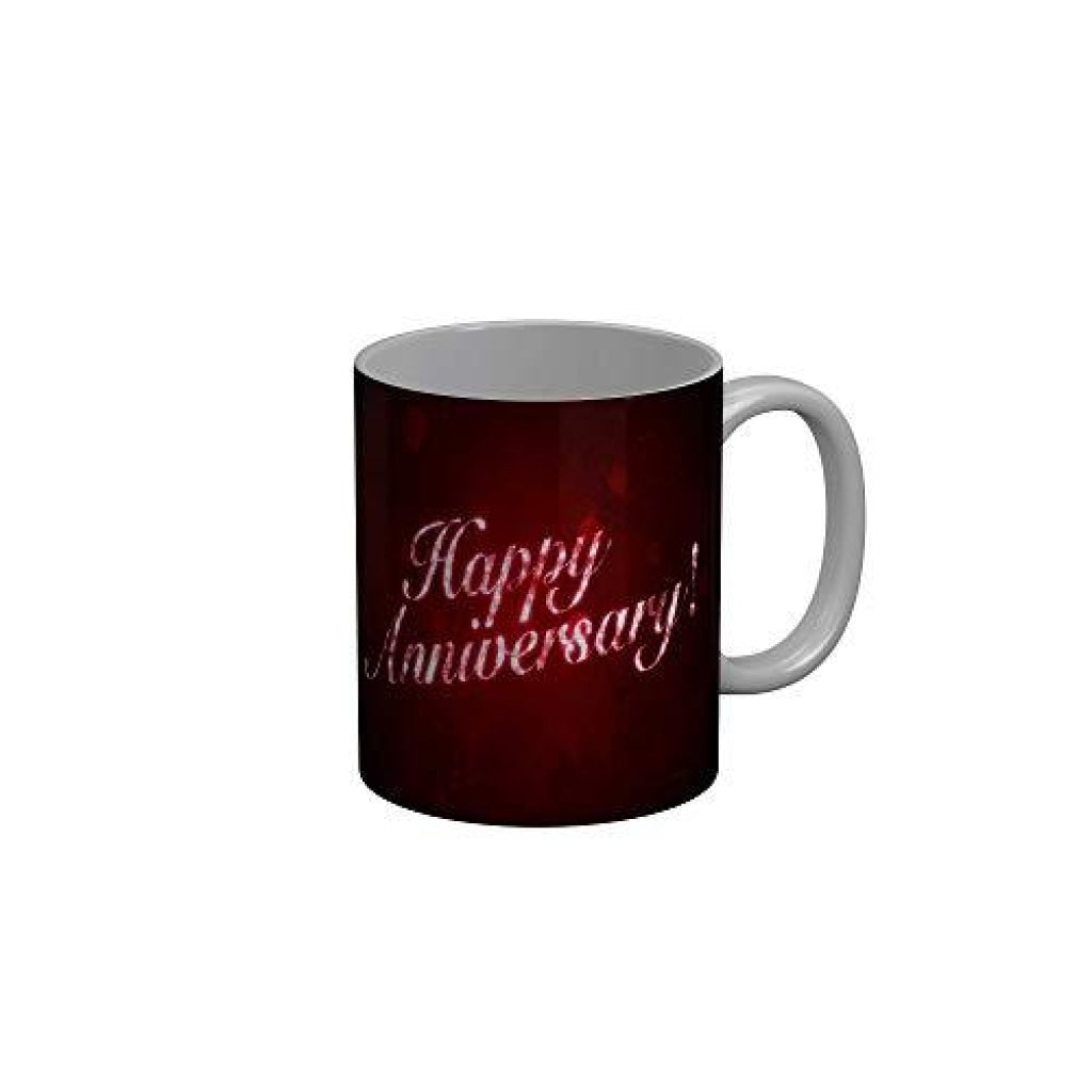 Funkydecors Happy Anniversary Ceramic Mug 350 Ml Multicolor Mugs
