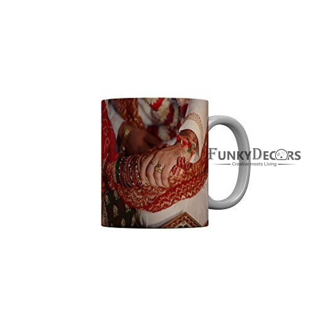 Funkydecors Happy Anniversary Ceramic Mug 350 Ml Multicolor Mugs